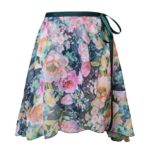 Chiffon print lace-up skirt